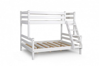 Адель кровать двухъярусная с наклонной лестницей Белый в Томмоте - tommot.mebel54.com | фото