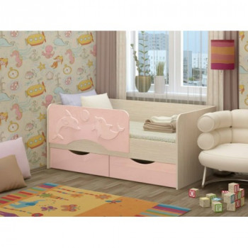 Алена-1 Кровать детская 2 ящика 1.6 Розовый глянец в Томмоте - tommot.mebel54.com | фото
