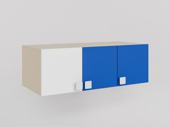 Антресоль на шкаф 3-х створчатый Скай люкс (Синий/Белый/корпус Клен) в Томмоте - tommot.mebel54.com | фото