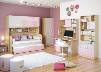 Детская комната Грэйси (Розовый/Серый/корпус Клен) в Томмоте - tommot.mebel54.com | фото