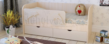 Друзья Кровать детская 2 ящика 1.6 Ваниль глянец в Томмоте - tommot.mebel54.com | фото