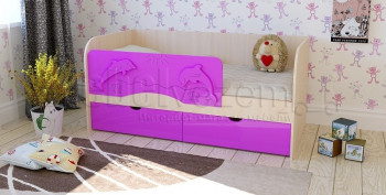 Друзья Кровать детская 2 ящика 1.8 Фиолетовый глянец в Томмоте - tommot.mebel54.com | фото