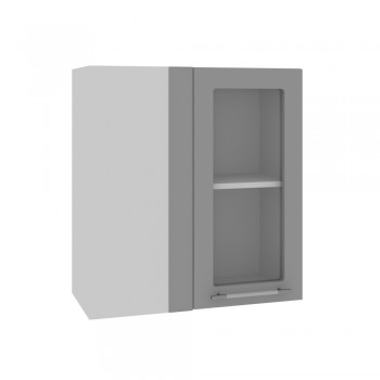 Гарда ПУС 650 шкаф верхний угловой со стеклом (Джинс/корпус Серый) в Томмоте - tommot.mebel54.com | фото