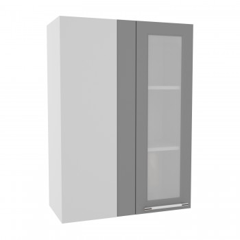 Гарда ВПУС 650 шкаф верхний угловой со стеклом высокий (Ваниль/корпус Серый) в Томмоте - tommot.mebel54.com | фото