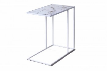 Журнальный столик Stone 018 (Прямоугольный) Металл/Керамика 500 Белый в Томмоте - tommot.mebel54.com | фото