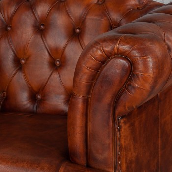 Кресло кожаное Лофт Честер-Нью (Коричневый, Рыжий) в Томмоте - tommot.mebel54.com | фото