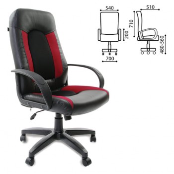 Кресло офисное BRABIX Strike EX-525 (черно-красный) в Томмоте - tommot.mebel54.com | фото