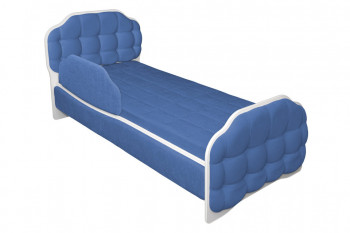 Кровать 160 Атлет 29 Синий (мягкий бортик) в Томмоте - tommot.mebel54.com | фото