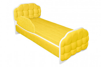 Кровать 160 Атлет 74 Жёлтый (мягкий бортик) в Томмоте - tommot.mebel54.com | фото