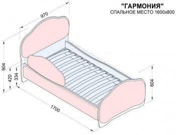 Кровать 160 Гармония 08 Шоколад (мягкий бортик) в Томмоте - tommot.mebel54.com | фото