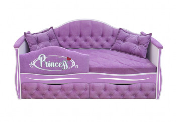 Кровать 160 серии Иллюзия 2 ящика 67 Светло-фиолетовый (подушки/мягкий бортик) в Томмоте - tommot.mebel54.com | фото