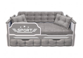 Кровать 160 серии Спорт 2 ящика 45 Серый (подушки) в Томмоте - tommot.mebel54.com | фото
