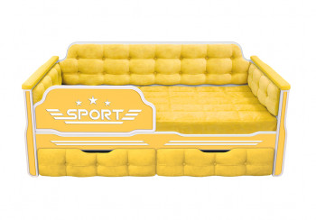 Кровать 160 серии Спорт 2 ящика 74 Жёлтый (мягкие боковые накладки) в Томмоте - tommot.mebel54.com | фото