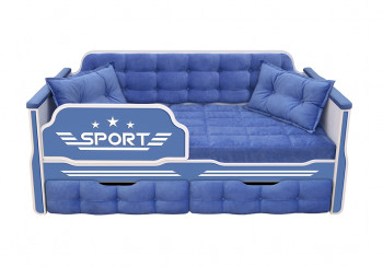 Кровать 160 серии Спорт 2 ящика 85 Синий (подушки) в Томмоте - tommot.mebel54.com | фото