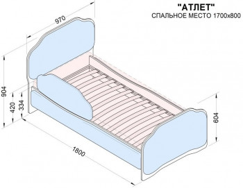 Кровать 170 Атлет 02 Бежевый (мягкий бортик) в Томмоте - tommot.mebel54.com | фото
