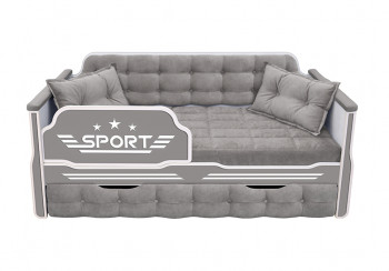 Кровать 170 серии Спорт 1 ящик 45 Серый (подушки) в Томмоте - tommot.mebel54.com | фото