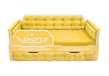Кровать 170 серии Спорт 1 ящик 74 Жёлтый (мягкие боковые накладки) в Томмоте - tommot.mebel54.com | фото