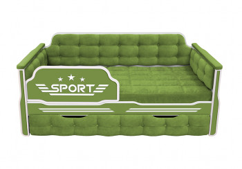 Кровать 170 серии Спорт 1 ящик 76 Зелёный (мягкие боковые накладки) в Томмоте - tommot.mebel54.com | фото