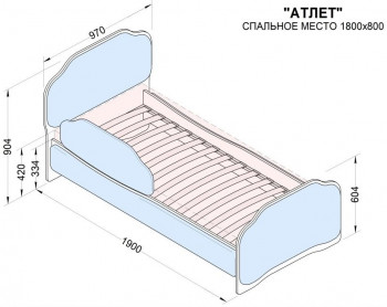 Кровать 180 Атлет 81 Фисташка (мягкий бортик) в Томмоте - tommot.mebel54.com | фото