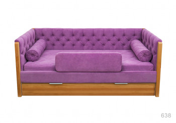 Кровать 180 серии Леди + ящик 32 Фиолетовый (мягкий бортик/подушка валик) в Томмоте - tommot.mebel54.com | фото