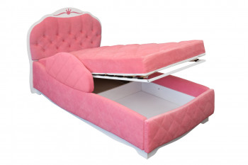 Кровать 190 Гармония Lux 67 Светло-фиолетовый (мягкий бортик) в Томмоте - tommot.mebel54.com | фото