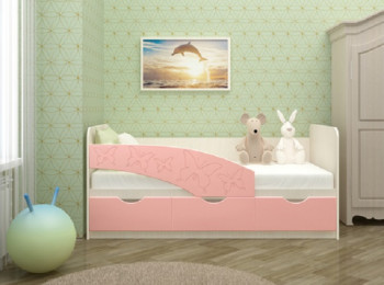 Кровать Бабочки 1,6м (Розовый металлик) в Томмоте - tommot.mebel54.com | фото