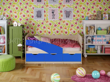 Кровать Бабочки 1,6м (Синий матовый) в Томмоте - tommot.mebel54.com | фото