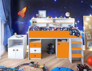 Кровать-чердак Малыш-5 Винтерберг/Оранжевый в Томмоте - tommot.mebel54.com | фото