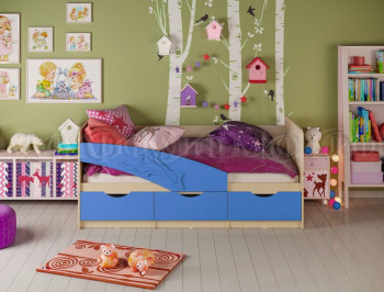 Кровать детская 1,6м Дельфин (Синий матовый) в Томмоте - tommot.mebel54.com | фото