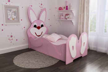 Кровать детская Зайка 1.6 Розовый/Белый в Томмоте - tommot.mebel54.com | фото