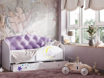 Кровать детская Звездочка Белый/Фиолетовый в Томмоте - tommot.mebel54.com | фото