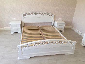Кровать Грация-1 из массива сосны 900*2000 Белый античный в Томмоте - tommot.mebel54.com | фото