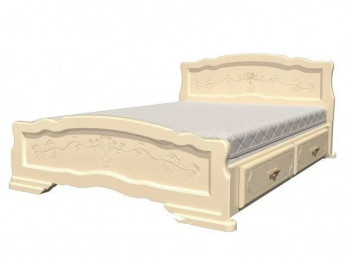 Кровать Карина-6 с ящиками из массива сосны 900*2000 Белый Жемчуг в Томмоте - tommot.mebel54.com | фото