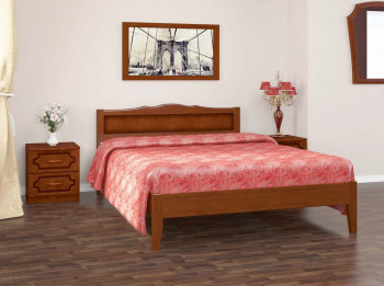 Кровать Карина-7 из массива сосны 1200*2000 Орех в Томмоте - tommot.mebel54.com | фото
