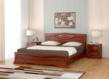 Кровать Карина-7 из массива сосны 1400*2000 Орех в Томмоте - tommot.mebel54.com | фото