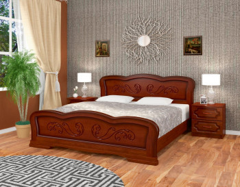 Кровать Карина-8 из массива сосны 1200*2000 Орех в Томмоте - tommot.mebel54.com | фото