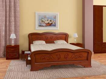 Кровать Карина-8 с ящиками из массива сосны 1200*2000 Орех в Томмоте - tommot.mebel54.com | фото
