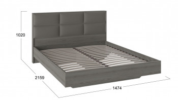 Кровать «Либерти» с мягким изголовьем и подъемным механизмом Хадсон/Ткань Грей/1400 в Томмоте - tommot.mebel54.com | фото