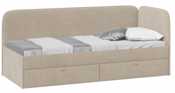 Кровать «Молли» с мягкой обивкой (900) тип 1 (Микровелюр Scandi Cream 03) в Томмоте - tommot.mebel54.com | фото