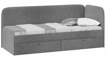 Кровать «Молли» с мягкой обивкой (900) тип 1 (Микровелюр Scandi Graphite 22) в Томмоте - tommot.mebel54.com | фото