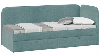 Кровать «Молли» с мягкой обивкой (900) тип 1 (Микровелюр Scandi Indigo 11) в Томмоте - tommot.mebel54.com | фото