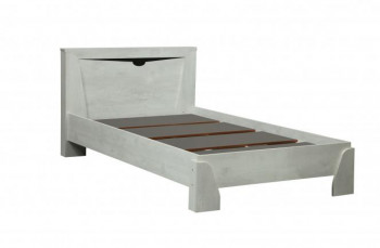 Кровать одинарная 33.07 с настилом "Лючия" (ш. 900)/(бетон пайн белый / венге / белый) в Томмоте - tommot.mebel54.com | фото