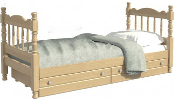 Кровать одинарная Аленка из массива сосны 800*1890 Сосна в Томмоте - tommot.mebel54.com | фото