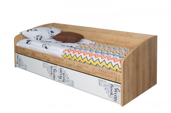Кровать с 2 ящиками «Оксфорд» (Ривьера/Белый с рисунком) в Томмоте - tommot.mebel54.com | фото