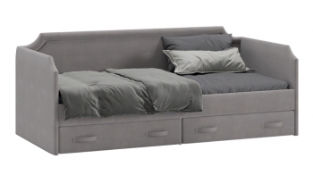 Кровать с мягкой обивкой и ящиками «Кантри» Тип 1 (900) (Велюр Светло-серый) в Томмоте - tommot.mebel54.com | фото