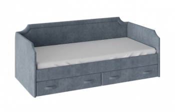 Кровать с мягкой обивкой и ящиками «Кантри» Тип 1 (900) (Замша синяя) в Томмоте - tommot.mebel54.com | фото