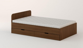 Кровать с ящиками 1200 (Орех темный) в Томмоте - tommot.mebel54.com | фото