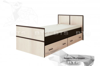 Кровать Сакура с настилом и ящиками 0,9 (Венге/Лоредо) в Томмоте - tommot.mebel54.com | фото
