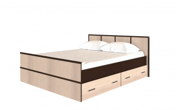 Кровать Сакура с настилом и ящиками 1,4 (Венге/Лоредо) в Томмоте - tommot.mebel54.com | фото