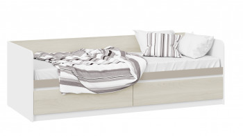 Кровать «Сканди» с 2 ящиками Дуб Гарден/Белый/Глиняный серый в Томмоте - tommot.mebel54.com | фото